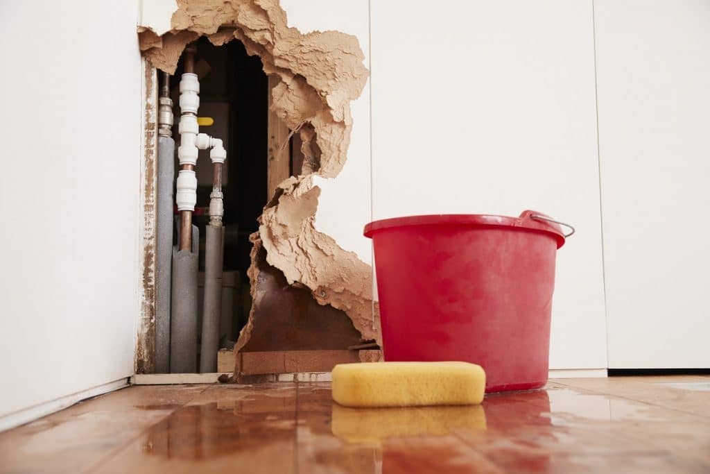 burst pipes caused structural damage