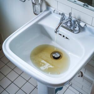 water pooling in sink