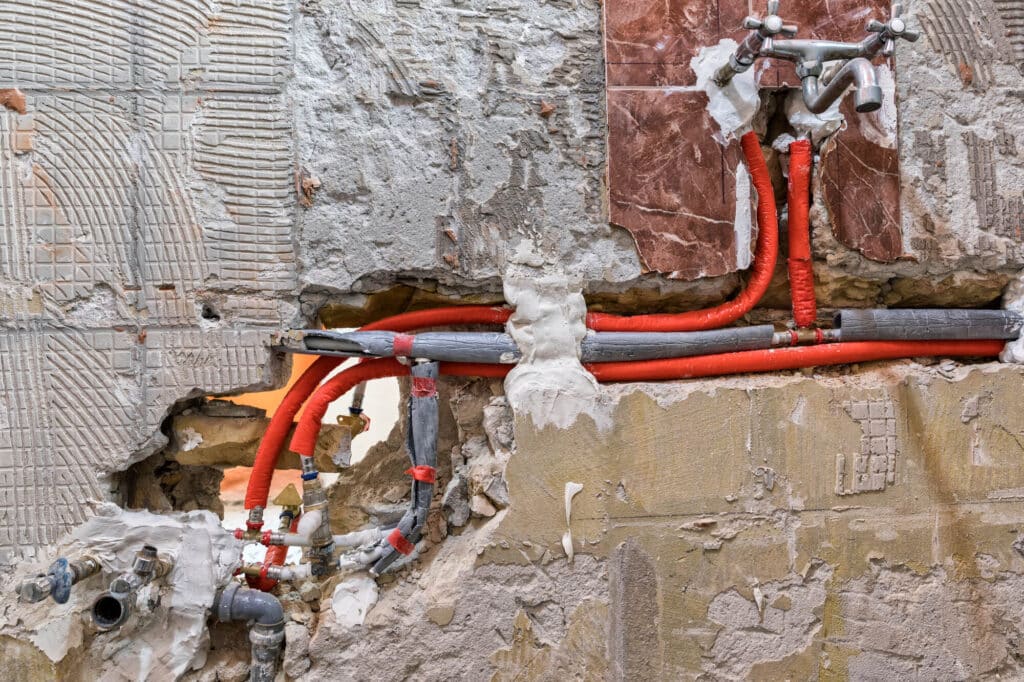 replaced water pipes