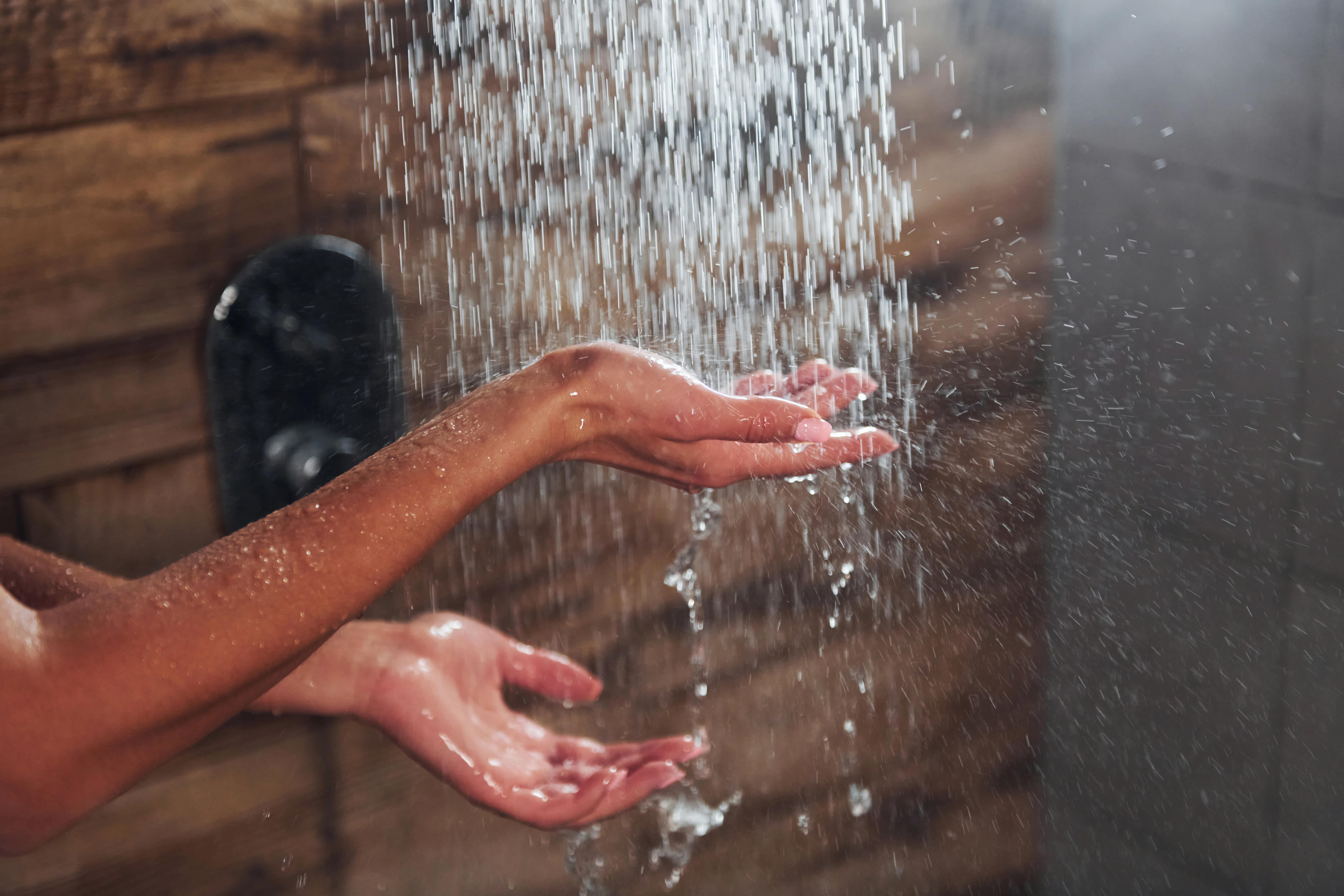 water from shower