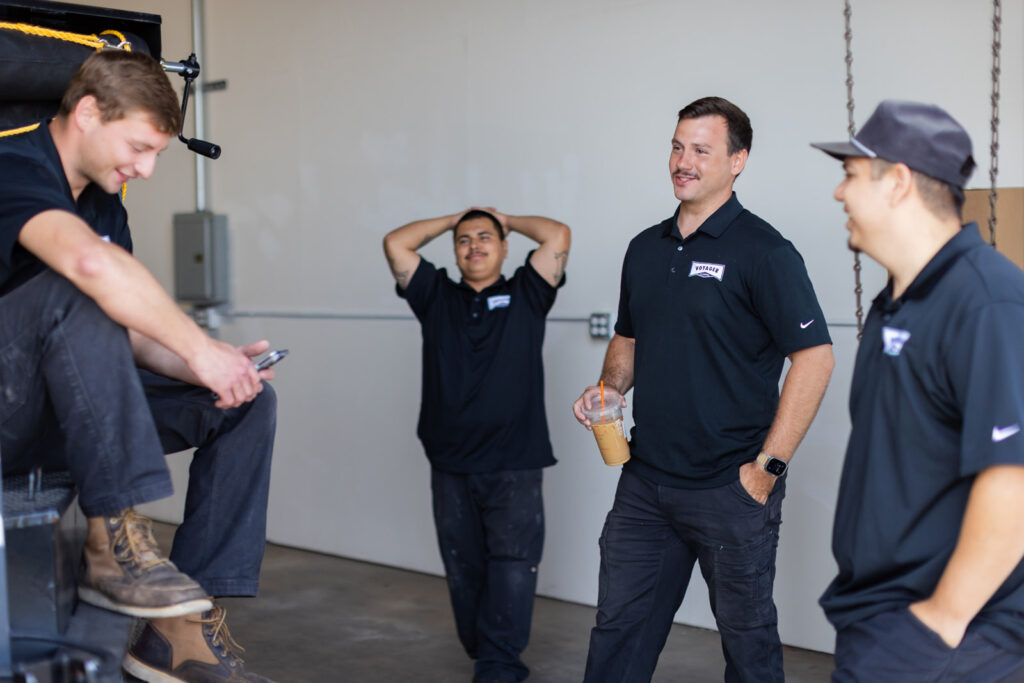 Voyager team of technicians finishing up the last steps of their leak detection service 