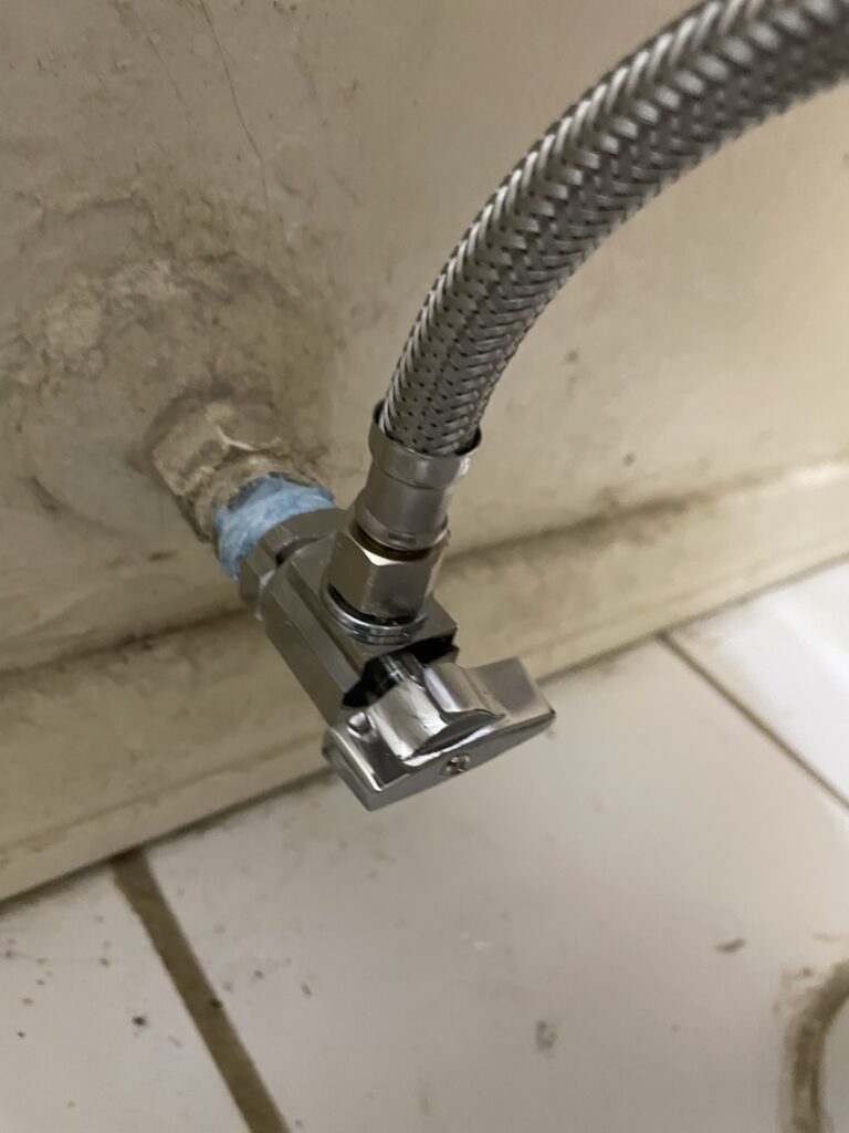 under sink water shutoff valve - replaced - no leaks